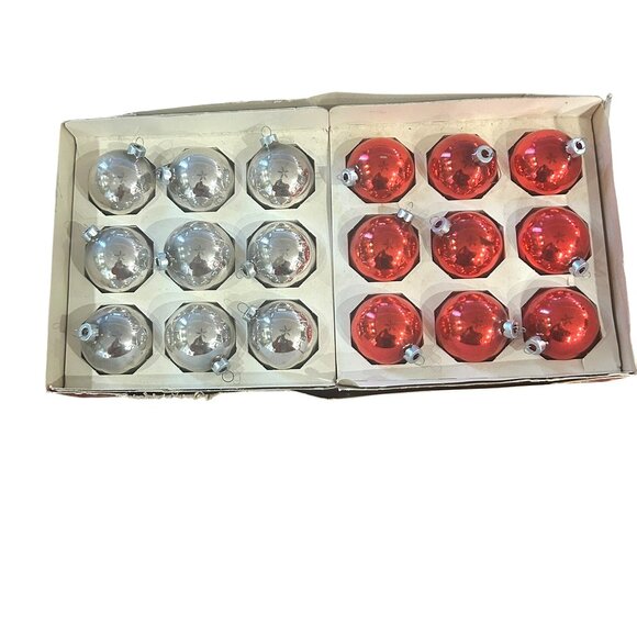 Vintage Fieldcraft/Ornemets Glass Christmas Ornaments Lot of 18 with Box Bright - Picture 2 of 8